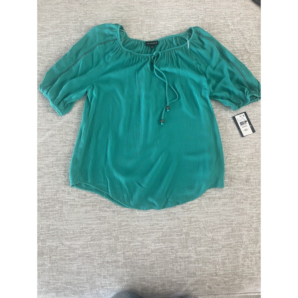 NEW I.N. STUDIO DRESSY CASUAL TOP SHIRT BLOUSE LADIES WOMENS SIZE MEDIUM